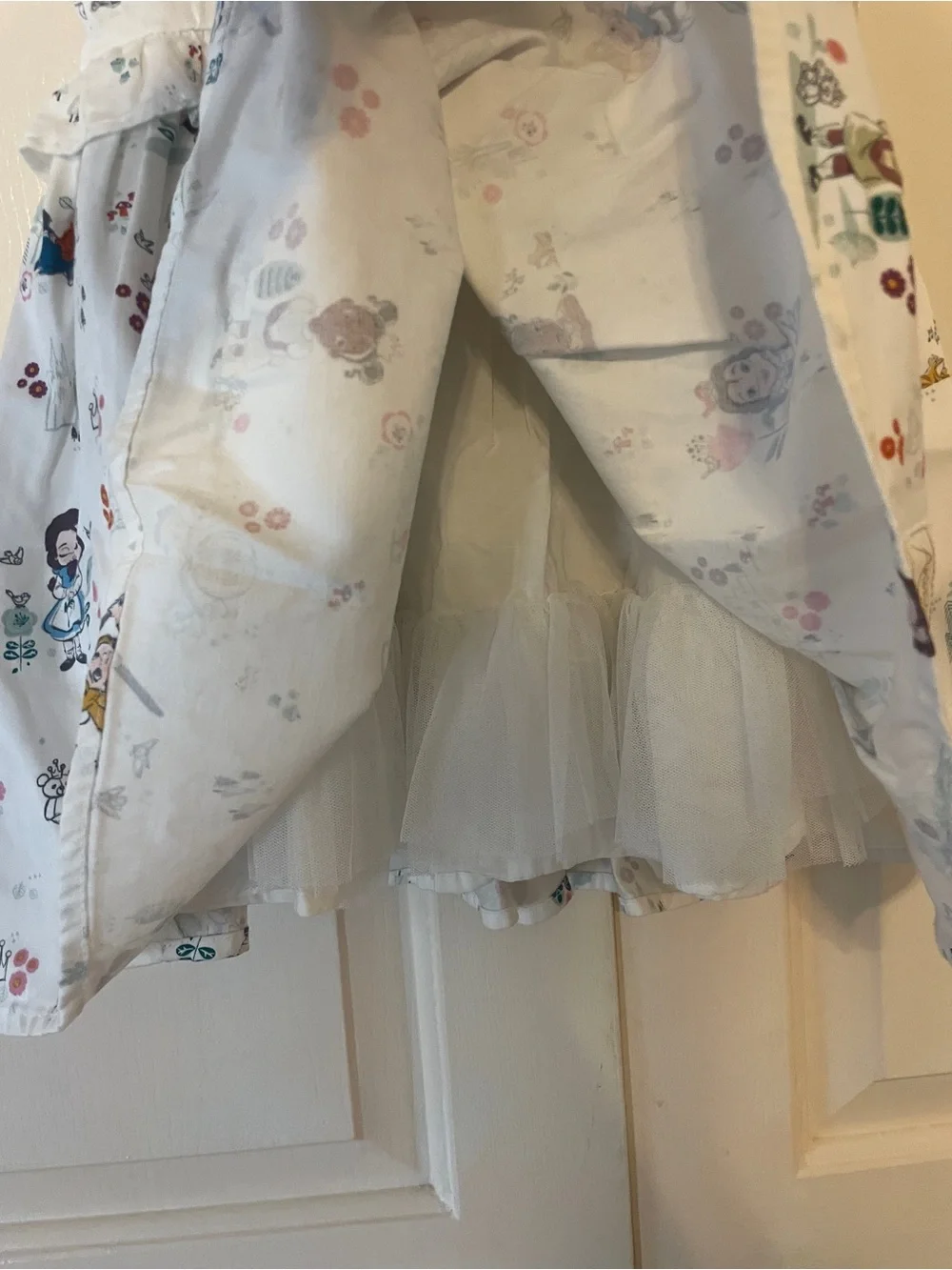 Whimsical Disney dress Princess size 4 ruffle sleeve Belle, Cinderella, Frog
